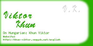 viktor khun business card